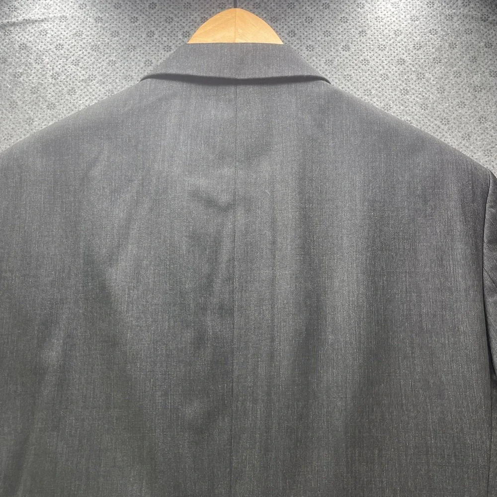 Alexandre London Savile Row Grey Textured Wool Suit 42L Pleated Cuffed W34xL32